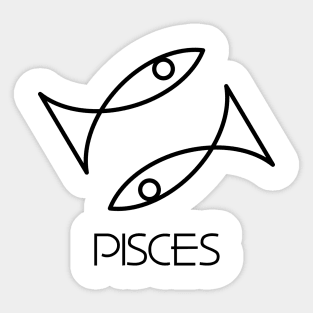 Pisces Doodle Line Art Sticker